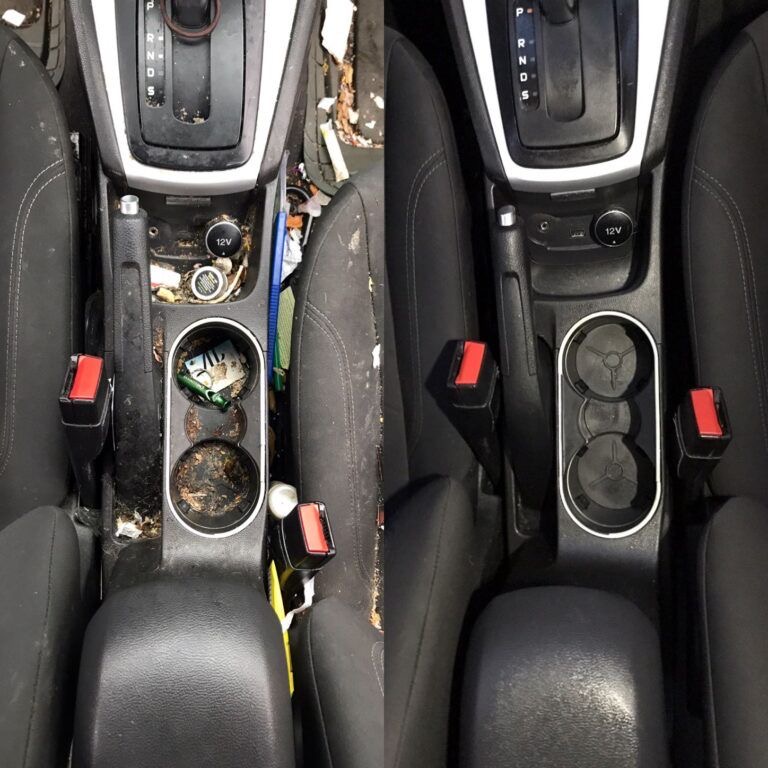 Center Console Detail — before and after